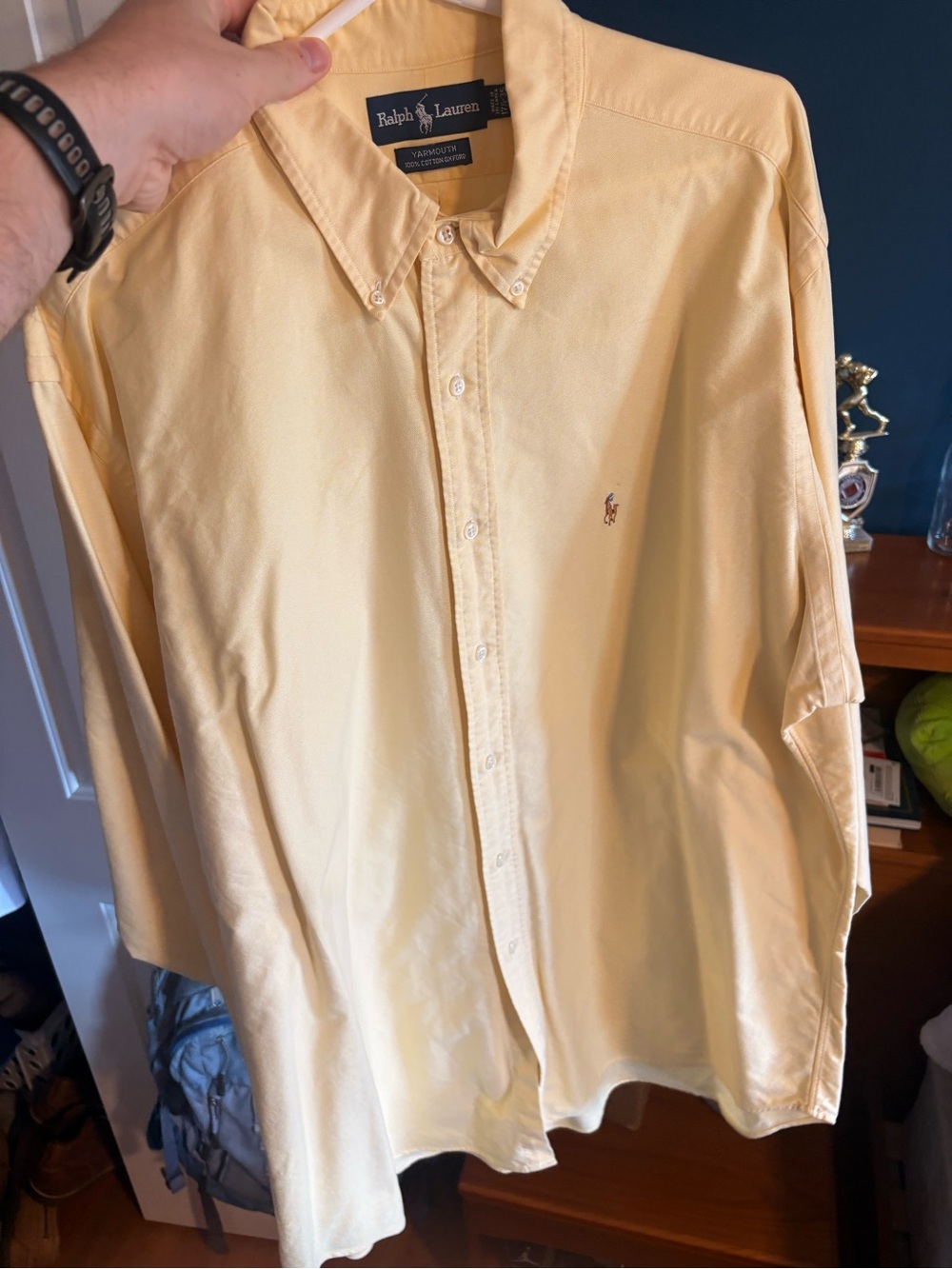 Ralph Lauren Men's Yarmouth Pale Yellow Button-Down Shirt